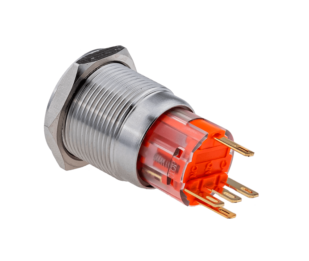 MT67-R220B11 - Кнопка с подсветкой синяя, с возвратом, 220В AC, IP67