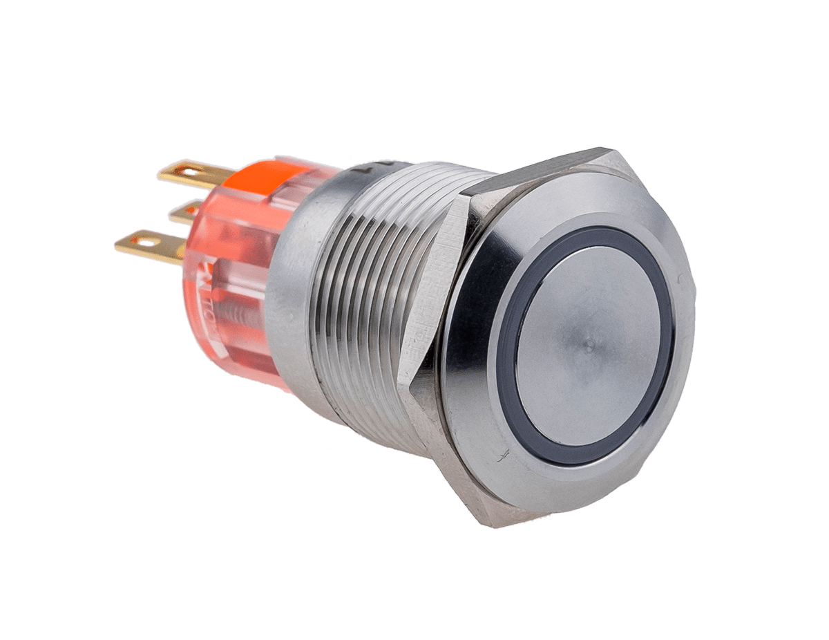 MT67-R220G11 - Кнопка с подсветкой зеленая, с возвратом, 220В AC, IP67