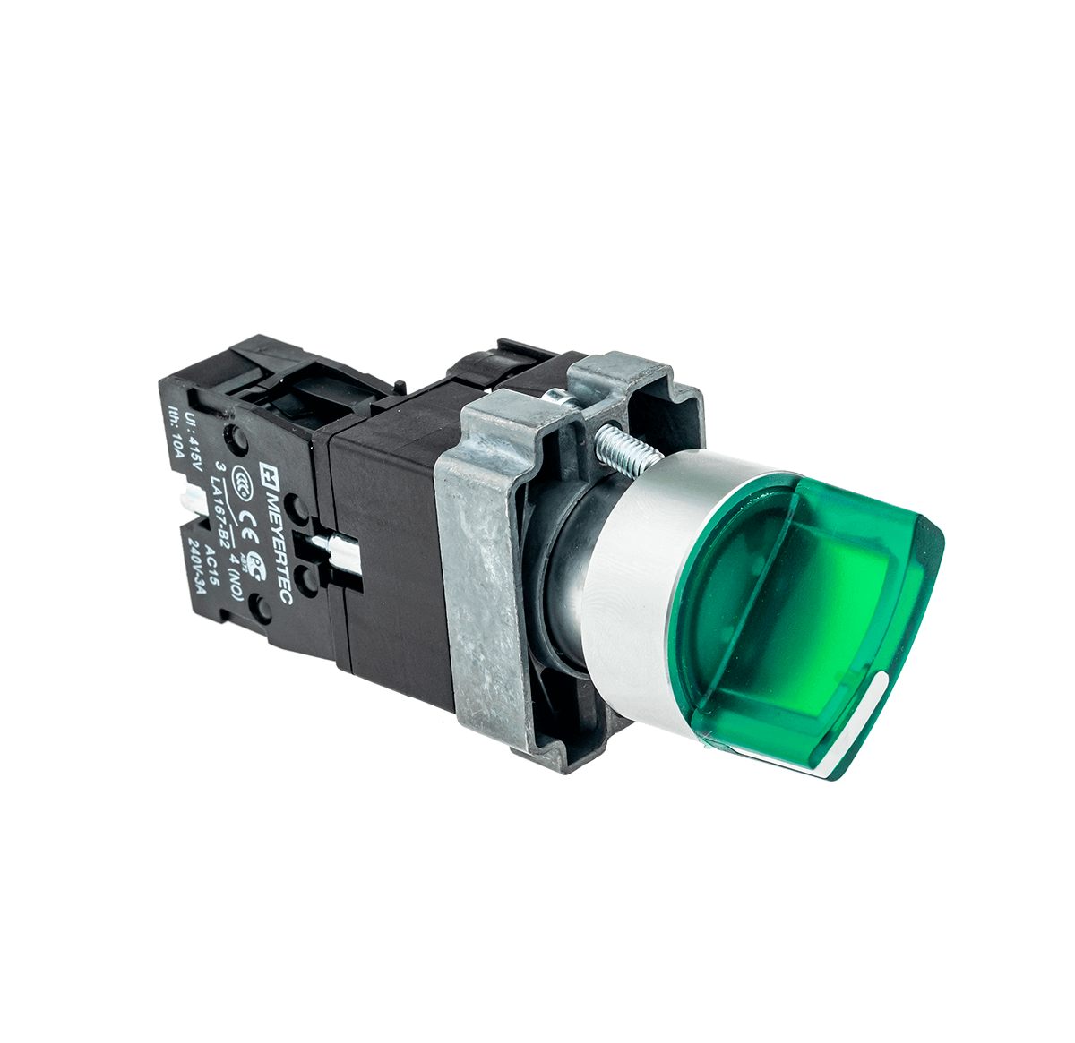 MTB2-BK3361 - Переключатель с подсветкой, с фиксацией, 24V AC/DC, зеленый, 3 положения, 1NO