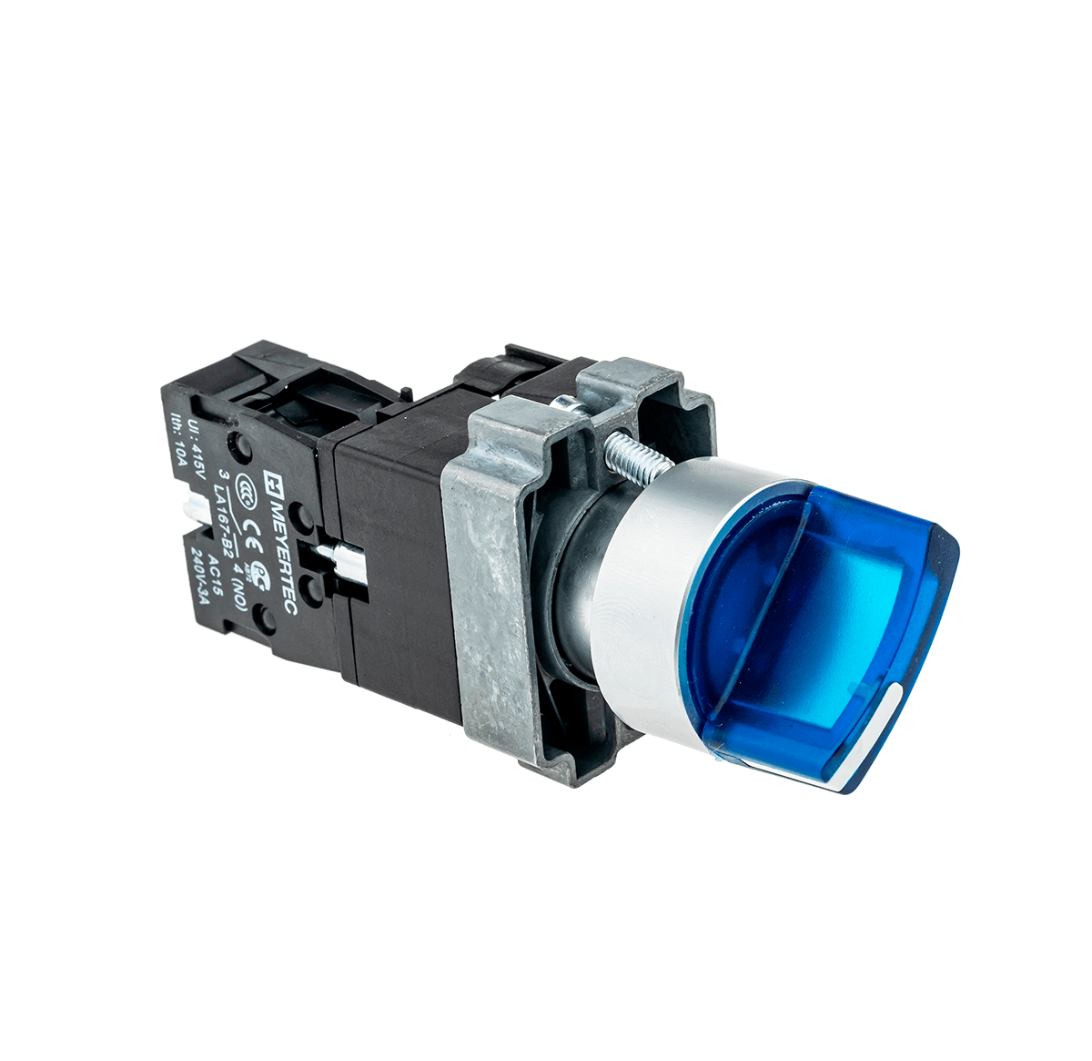 MTB2-BK3661 - Переключатель с подсветкой, с фиксацией, 24V AC/DC, синий, 3 положения, 1NO