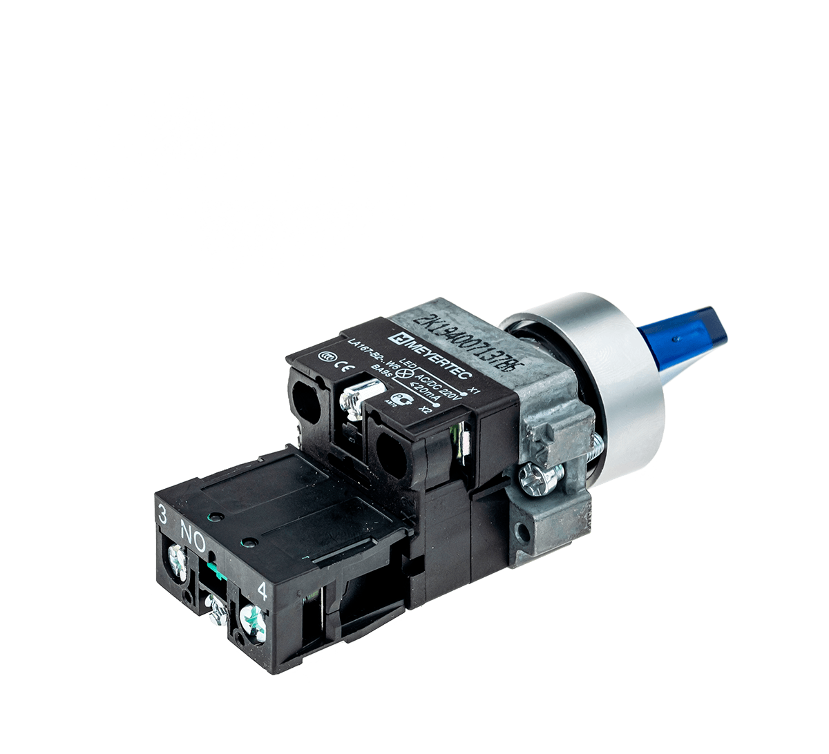 MTB2-BK3661 - Переключатель с подсветкой, с фиксацией, 24V AC/DC, синий, 3 положения, 1NO