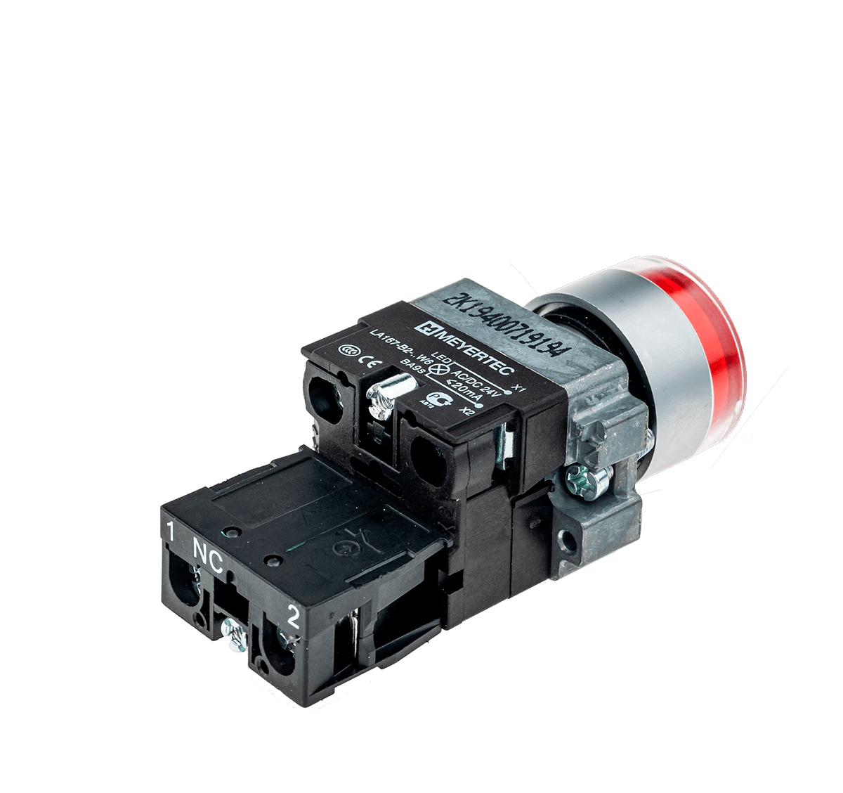 MTB2-BW3463 - Кнопка с подсветкой красная 220V 1NC