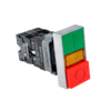 MTB2-BW8463 - Кнопка двойная с подсветкой 220V, выступающий толкатель