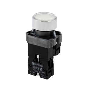 MTB2-BWF3171 - Кнопка плоская белая с подсветкой, 24V AC/DC, 1NO, IP67, металл