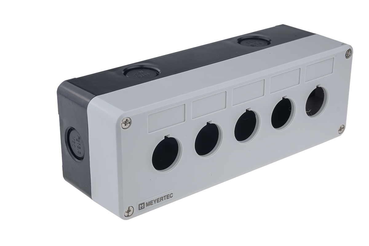 MTB2-PE5 - Корпус кнопочного поста, 5 отверстий, серый, IP54