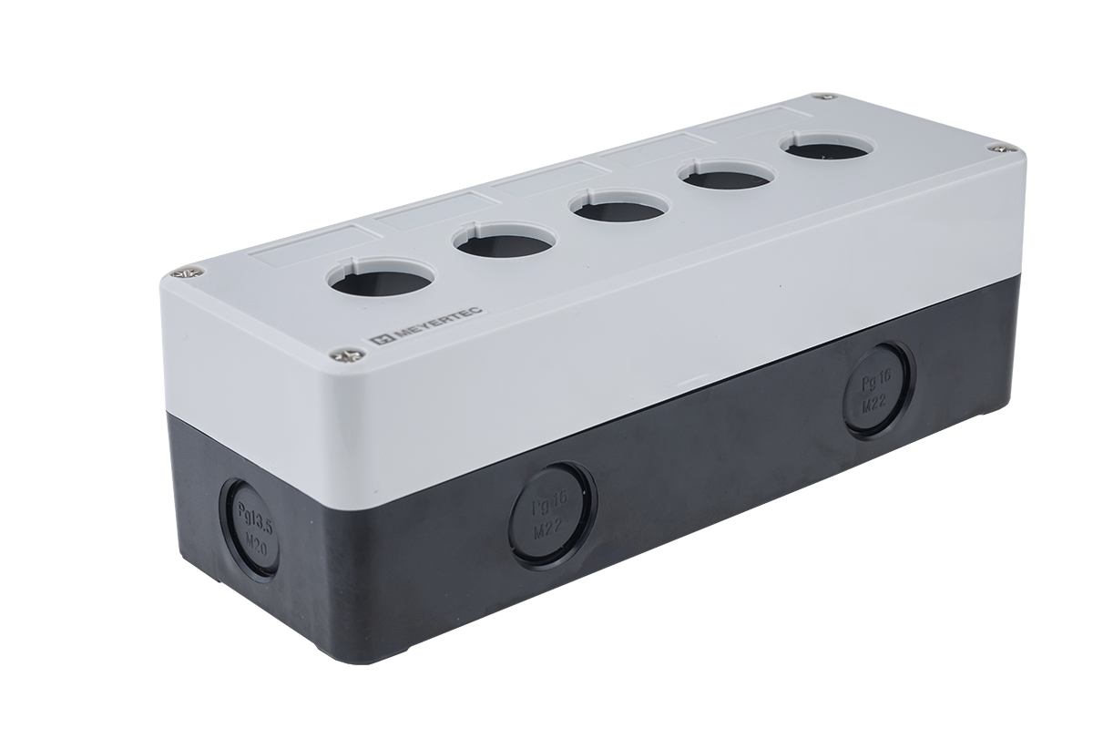 MTB2-PE5 - Корпус кнопочного поста, 5 отверстий, серый, IP54