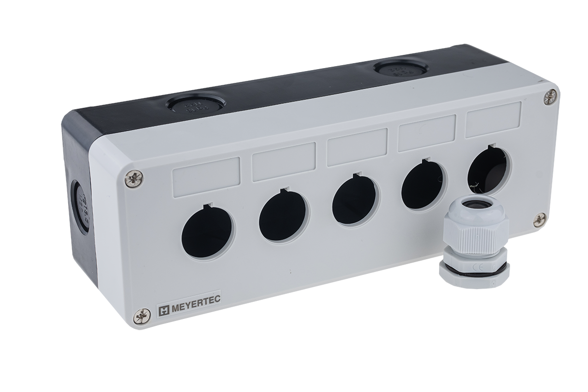 MTB2-PE5 - Корпус кнопочного поста, 5 отверстий, серый, IP54