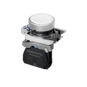 MTB4-BA11 - Кнопка плоская белая, 1NO, IP65, металл