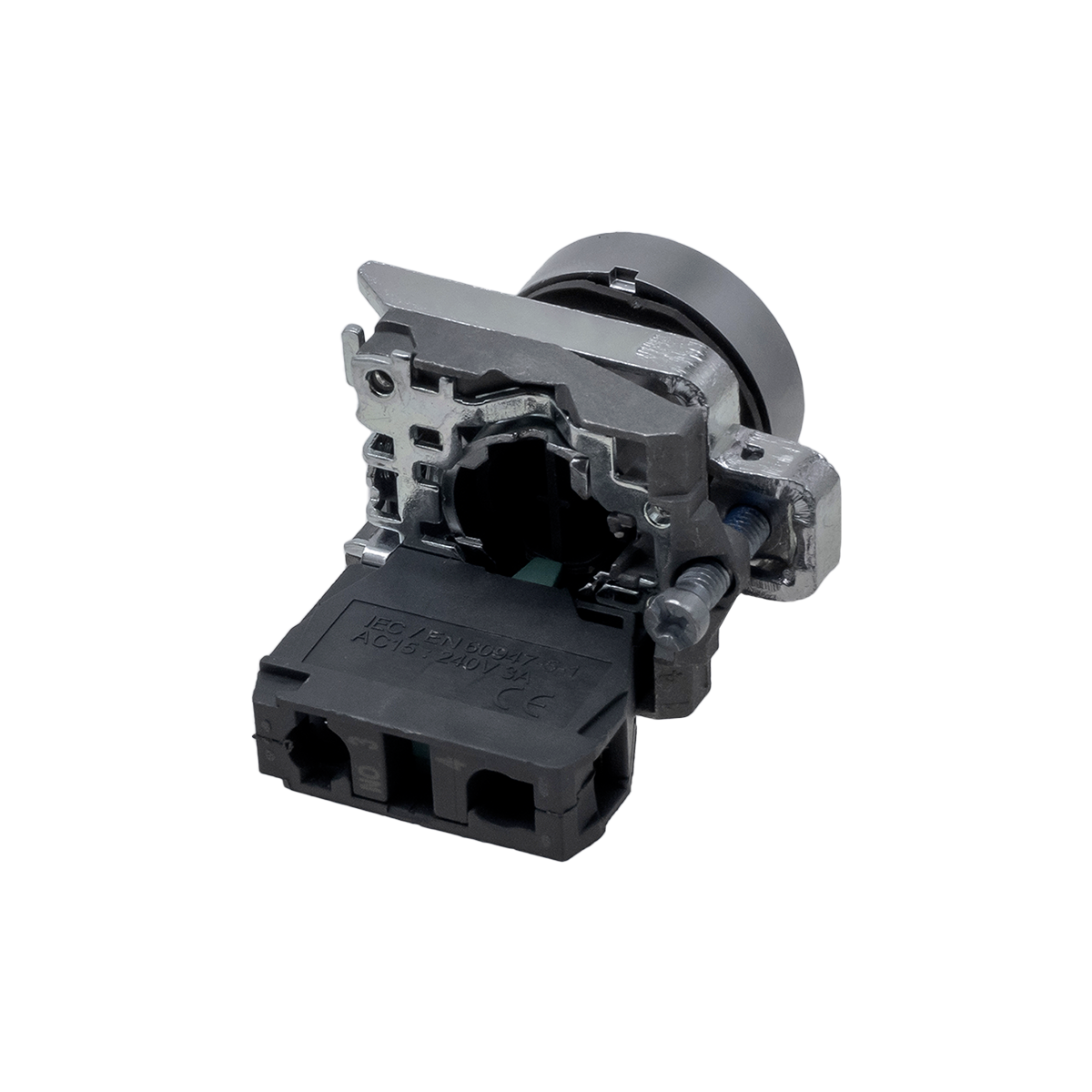 MTB4-BA12551 - Кнопка плоская белая, маркировка "стрелка вверх", 1NO, IP65, металл