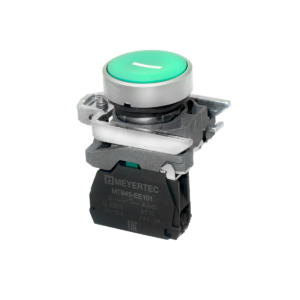 MTB4-BA31521 - Кнопка плоская зеленая, маркировка "I", 1NO, IP65, металл
