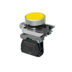 MTB4-BA51 - Кнопка плоская желтая, 1NO, IP65, металл