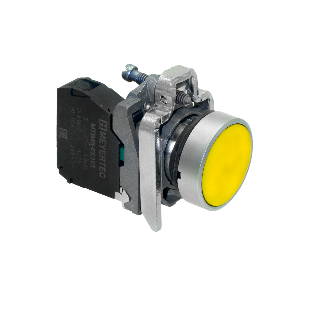 MTB4-BA51 - Кнопка плоская желтая, 1NO, IP65, металл