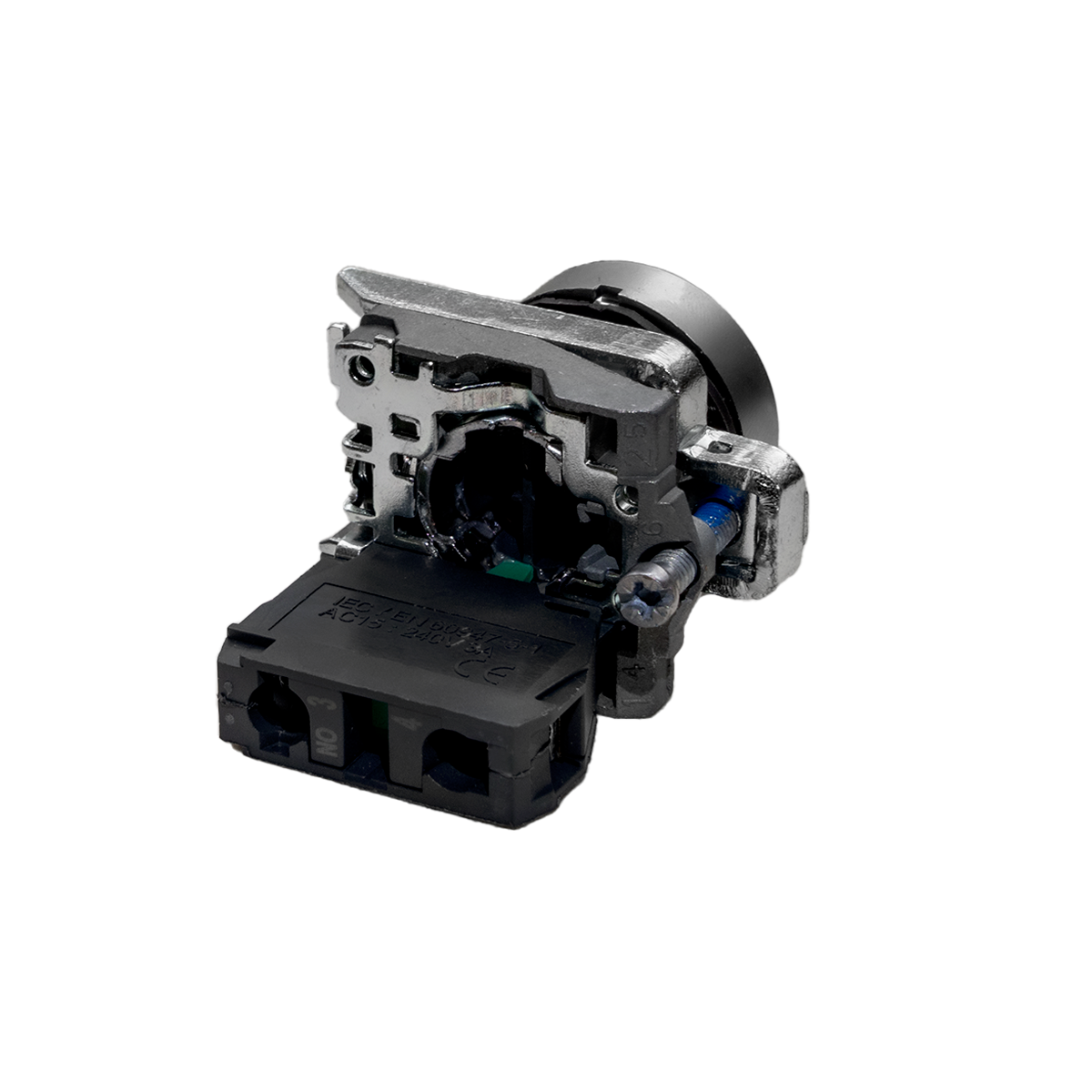 MTB4-BA61 - Кнопка плоская синяя, 1NO, IP65, металл