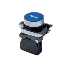 MTB4-BA61781 - Кнопка плоская синяя, маркировка "стрелка влево-вправо", 1NO, IP65, металл
