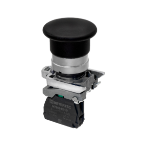 MTB4-BC21 - Кнопка грибовидная черная, 40 мм, пружиный возврат, 1NO, IP65,металл