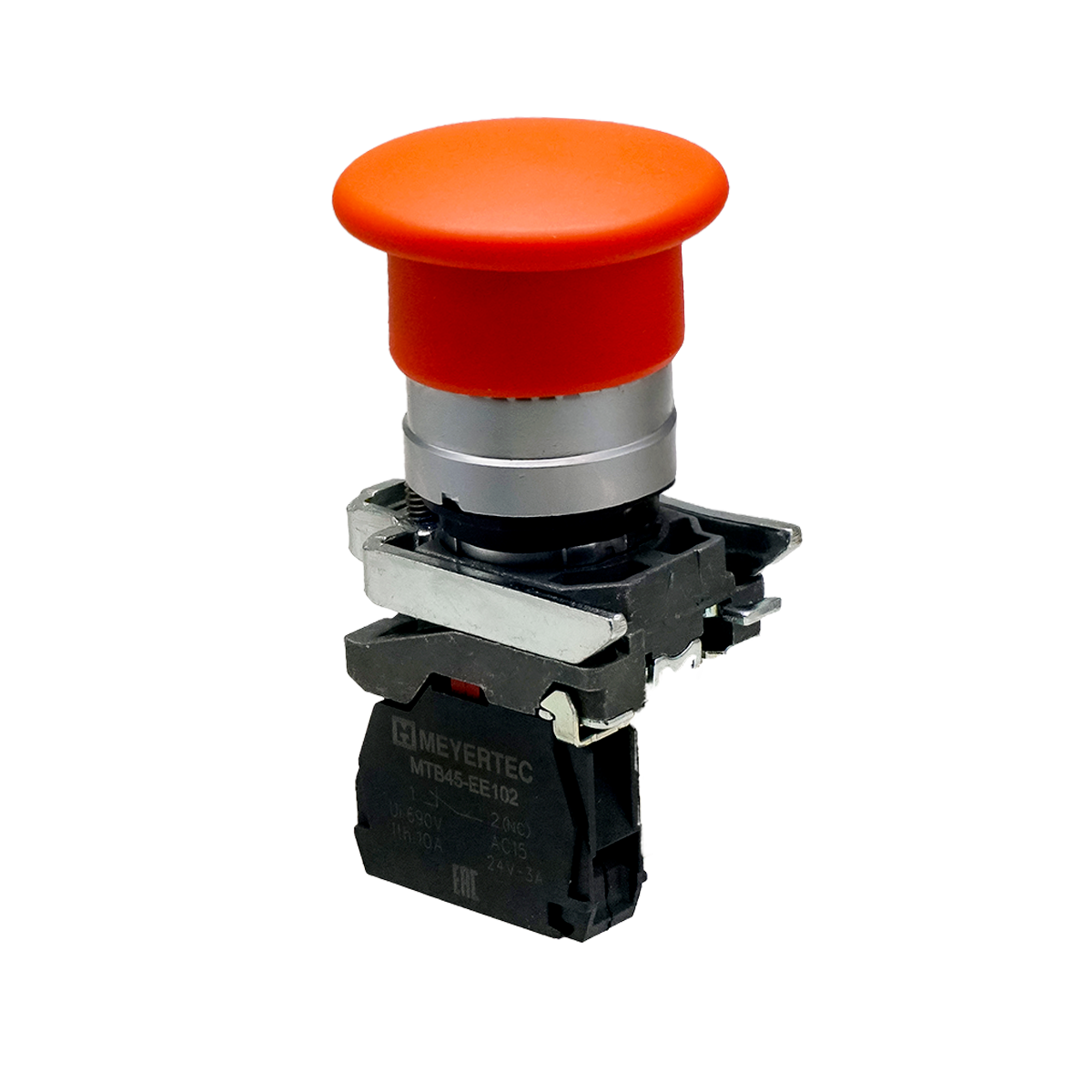 MTB4-BC42 - Кнопка грибовидная красная, 40 мм, пружиный возврат, 1NС, IP65, металл