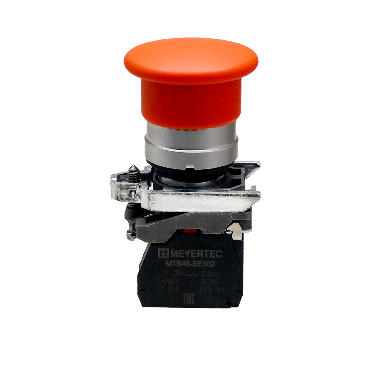 MTB4-BC42 - Кнопка грибовидная красная, 40 мм, пружиный возврат, 1NС, IP65, металл