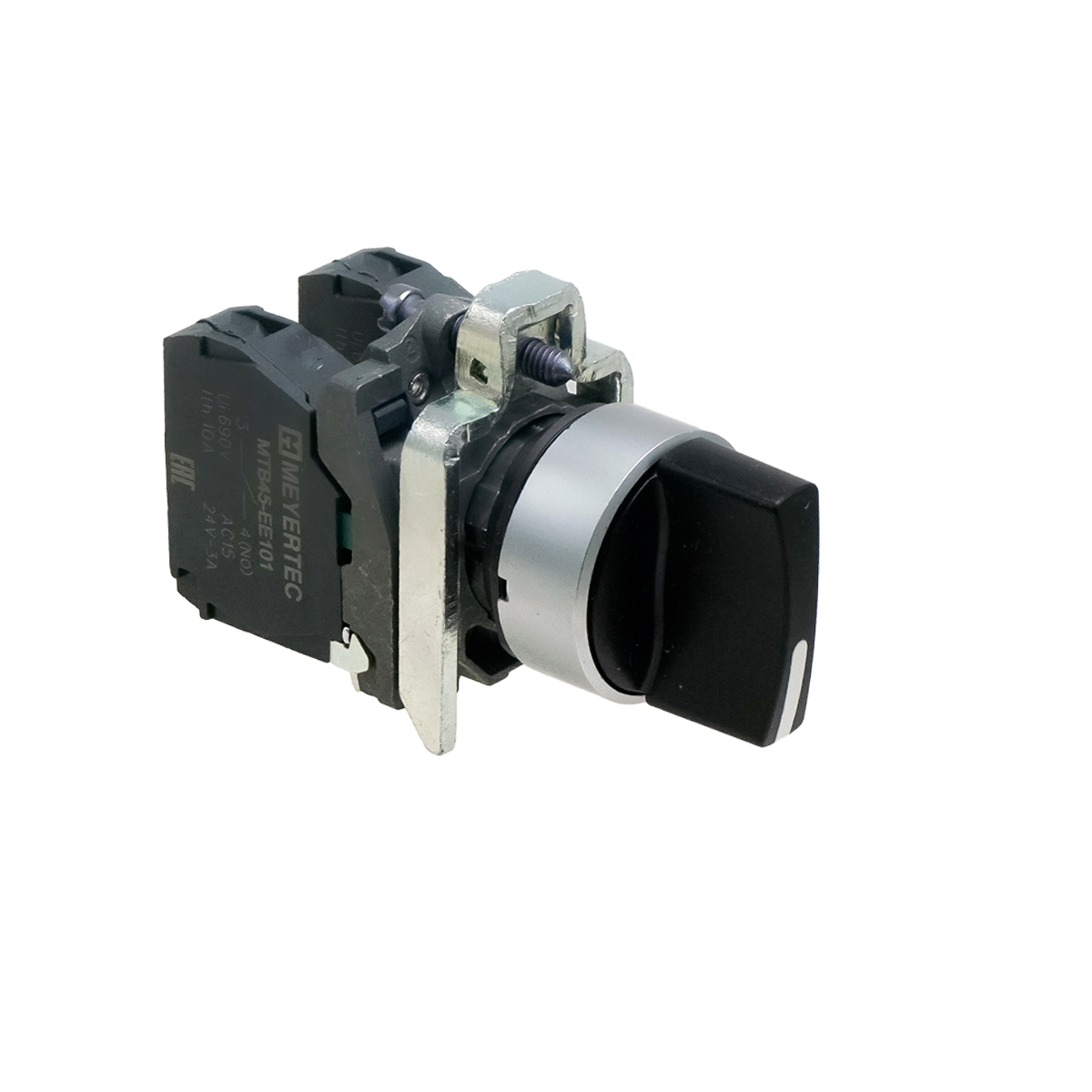 MTB4-BD33 - Переключатель на 3 положения с фиксацией, короткая ручка, 2NO, IP65, металл