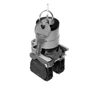 MTB4-BG33 - Переключатель с ключом на 3 положения с фиксацией, 1 выемка в центре, 2NO, IP65, металл