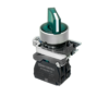 MTB4-BK33711 - Переключатель на 3 положения с фиксацией и подсветкой, зеленый, 1NO, 24V AC/DC, IP65, металл