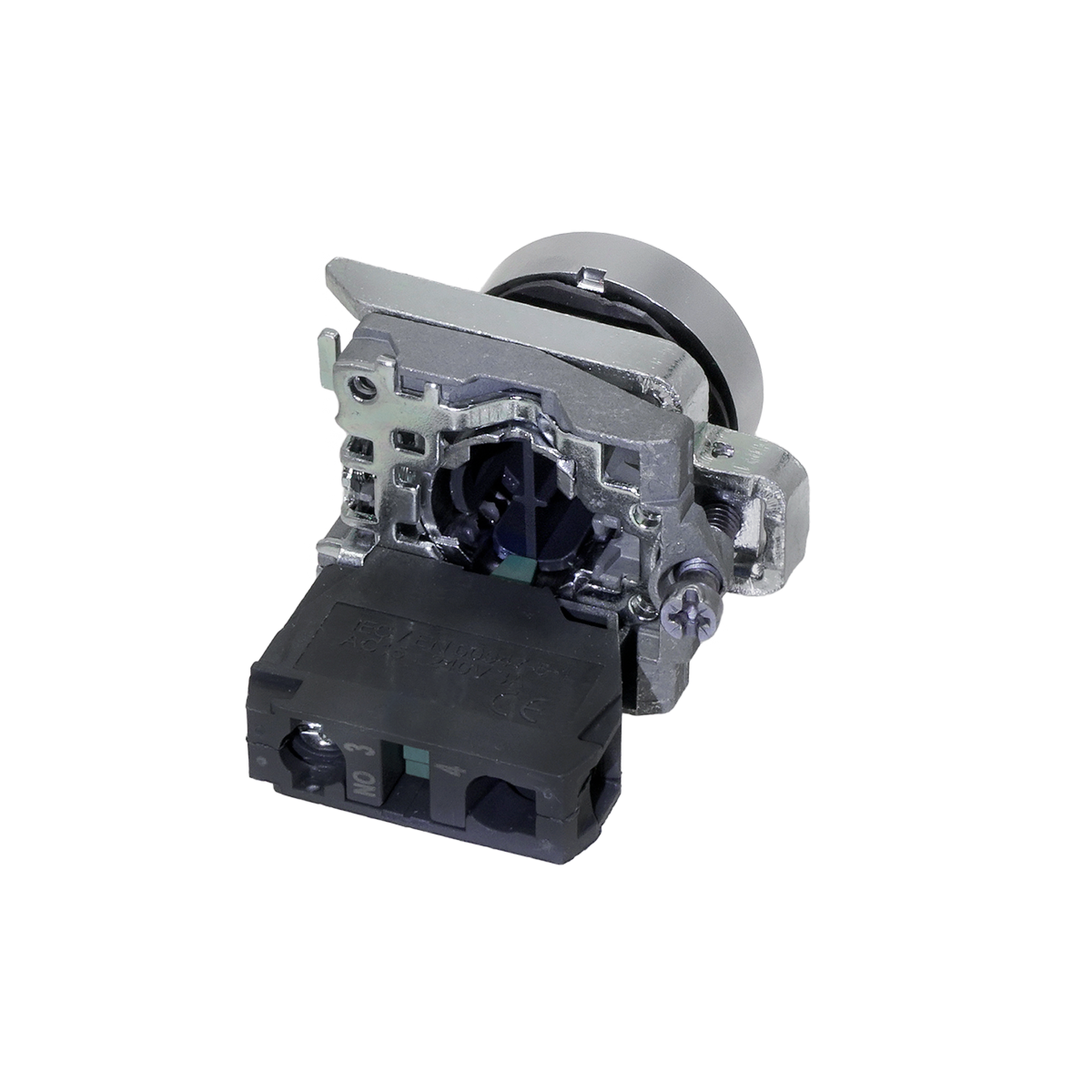 MTB4-BL11 - Кнопка выступающая белая, 1NO, IP65, металл