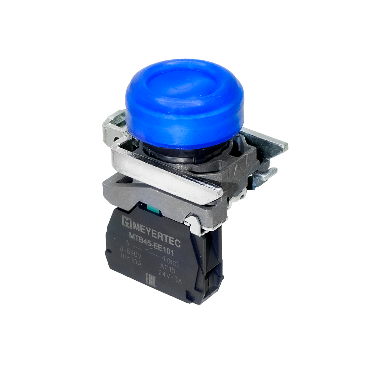 MTB4-BP61 - Кнопка синяя в кожухе, 1NO, IP66, металл