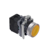 MTB4-BW35713 - Кнопка желтая с подсветкой, 1NO, 220V AC/DC, IP65, металл