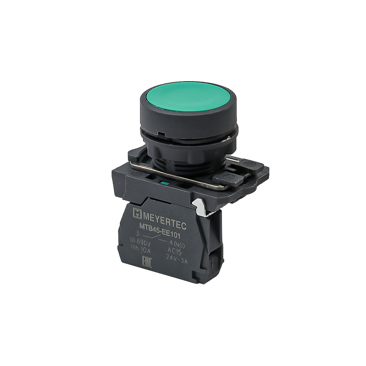 MTB5-AA31 - Кнопка плоская зеленая, 1NO, IP65, пластик