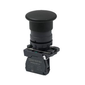 MTB5-AC21 - Кнопка грибовидная черная, 40 мм, пружиный возврат, 1NO, IP65, пластик