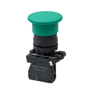 MTB5-AC31 - Кнопка грибовидная зеленая, 40 мм, пружиный возврат, 1NO, IP65, пластик