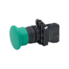 MTB5-AC31 - Кнопка грибовидная зеленая, 40 мм, пружиный возврат, 1NO, IP65, пластик