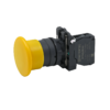 MTB5-AC51 - Кнопка грибовидная желтая, 40 мм, пружиный возврат, 1NO, IP65, пластик