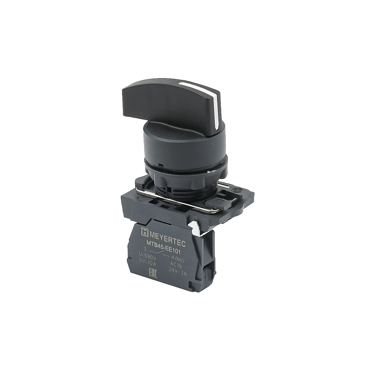 MTB5-AJ21 - Переключатель на 2 положения с фиксацией, длинная ручка, 1NO, IP65, пластик