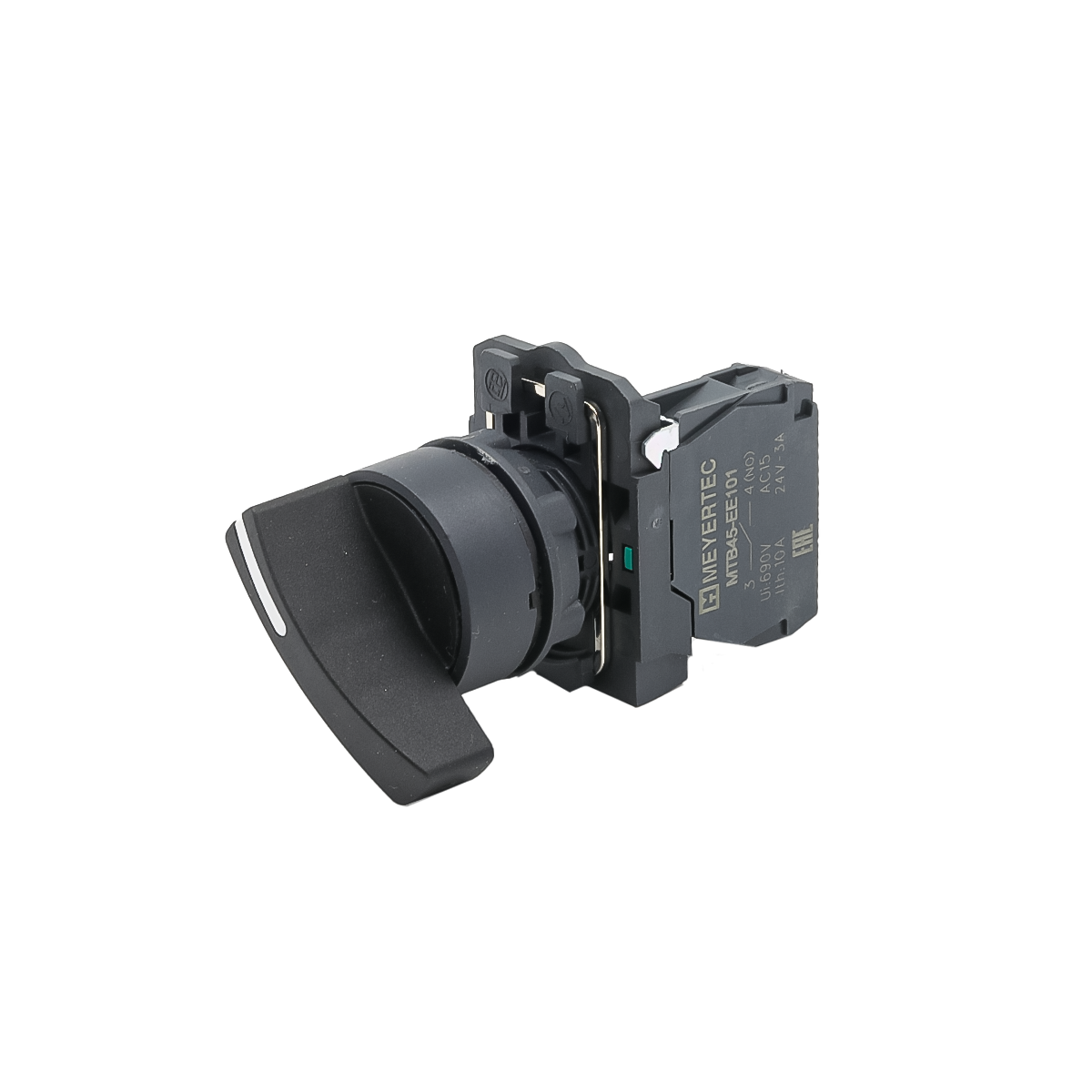 MTB5-AJ21 - Переключатель на 2 положения с фиксацией, длинная ручка, 1NO, IP65, пластик