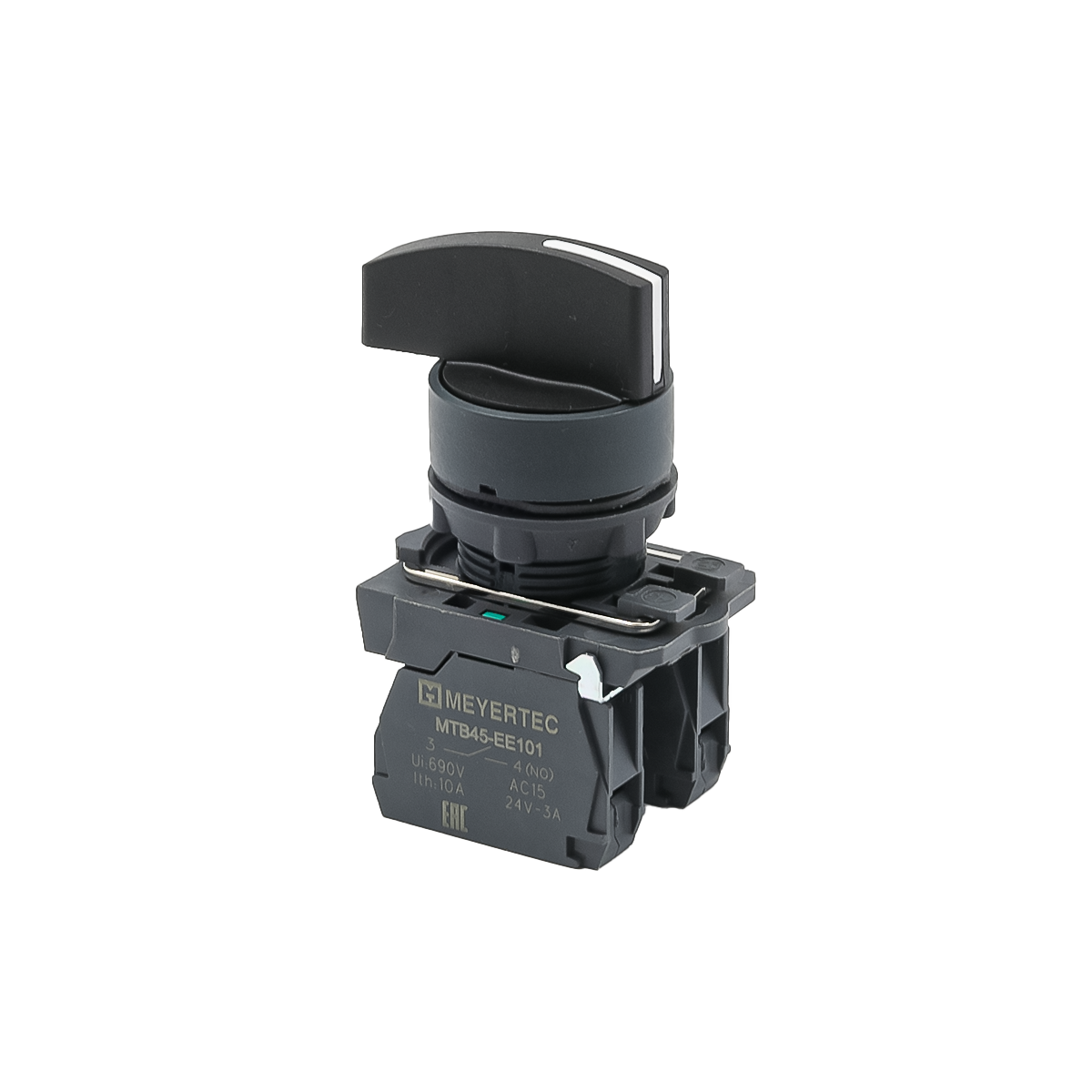 MTB5-AJ33 - Переключатель на 3 положения с фиксацией, длинная ручка, 2NO, IP65, пластик