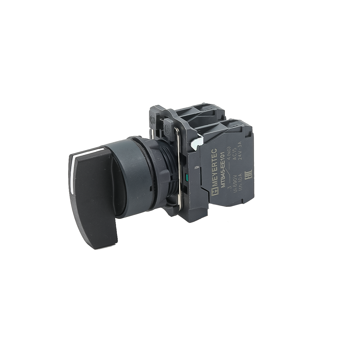 MTB5-AJ33 - Переключатель на 3 положения с фиксацией, длинная ручка, 2NO, IP65, пластик