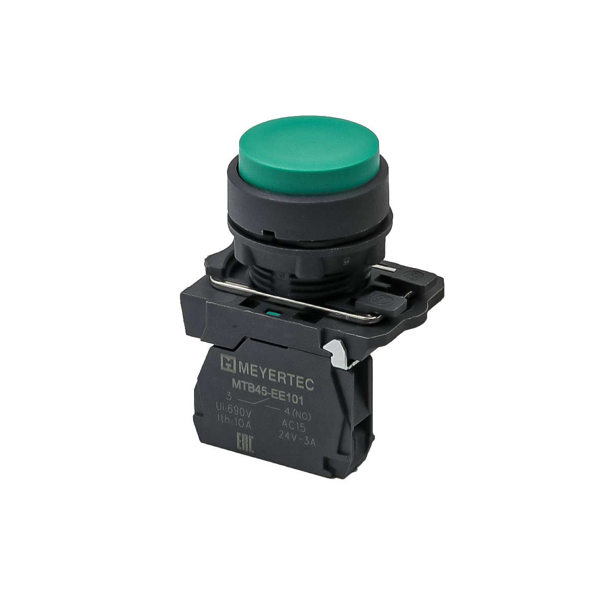 MTB5-AL31 - Кнопка выступающая зеленая, 1NO, IP65, пластик