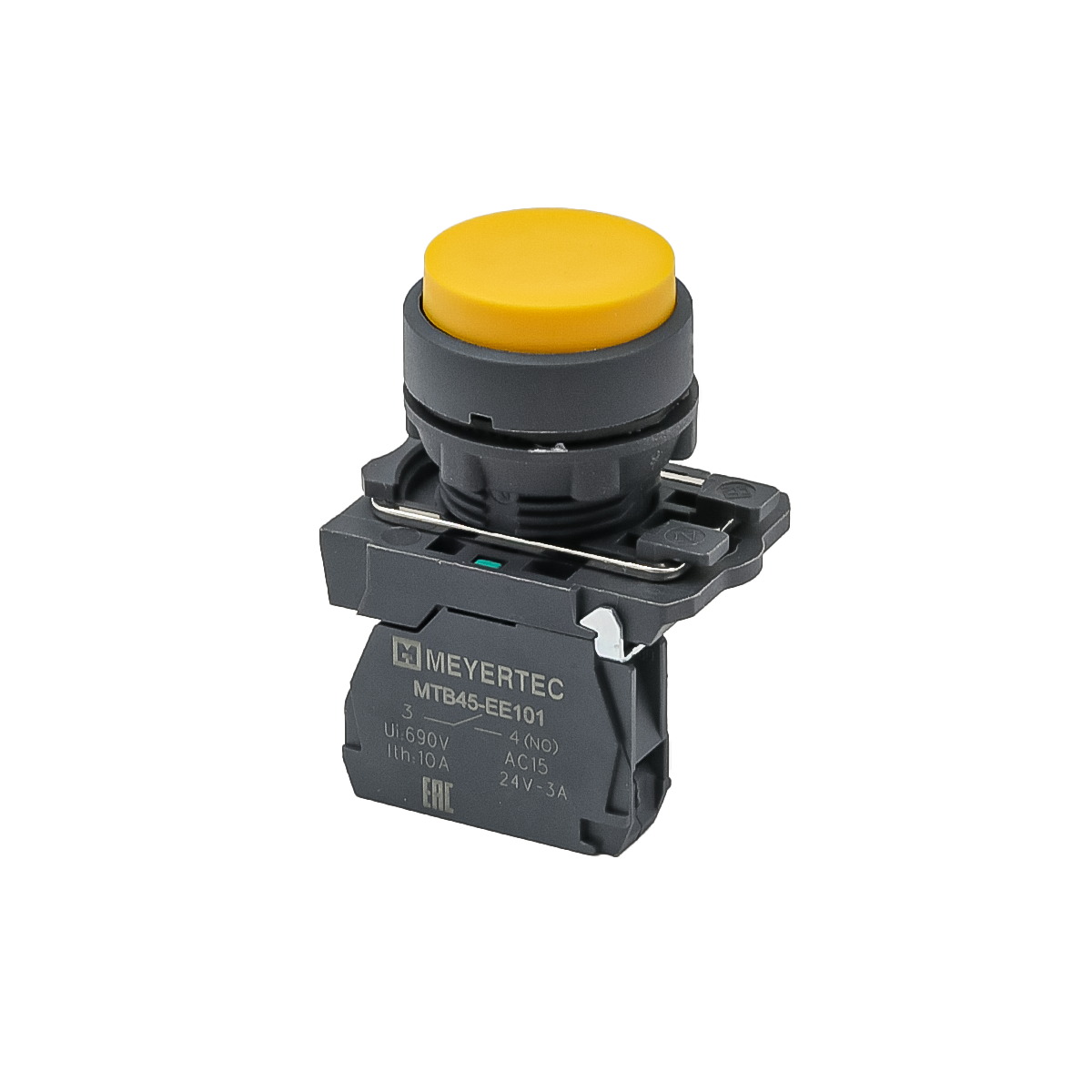 MTB5-AL51 - Кнопка выступающая желтая, 1NO, IP65, пластик