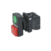 MTB5-AW84751 - Кнопка двойная выступающая с подсветкой, красная/зеленая, маркировка "I+O", 1NO+1NC, 24V AC/DC, IP65, пластик