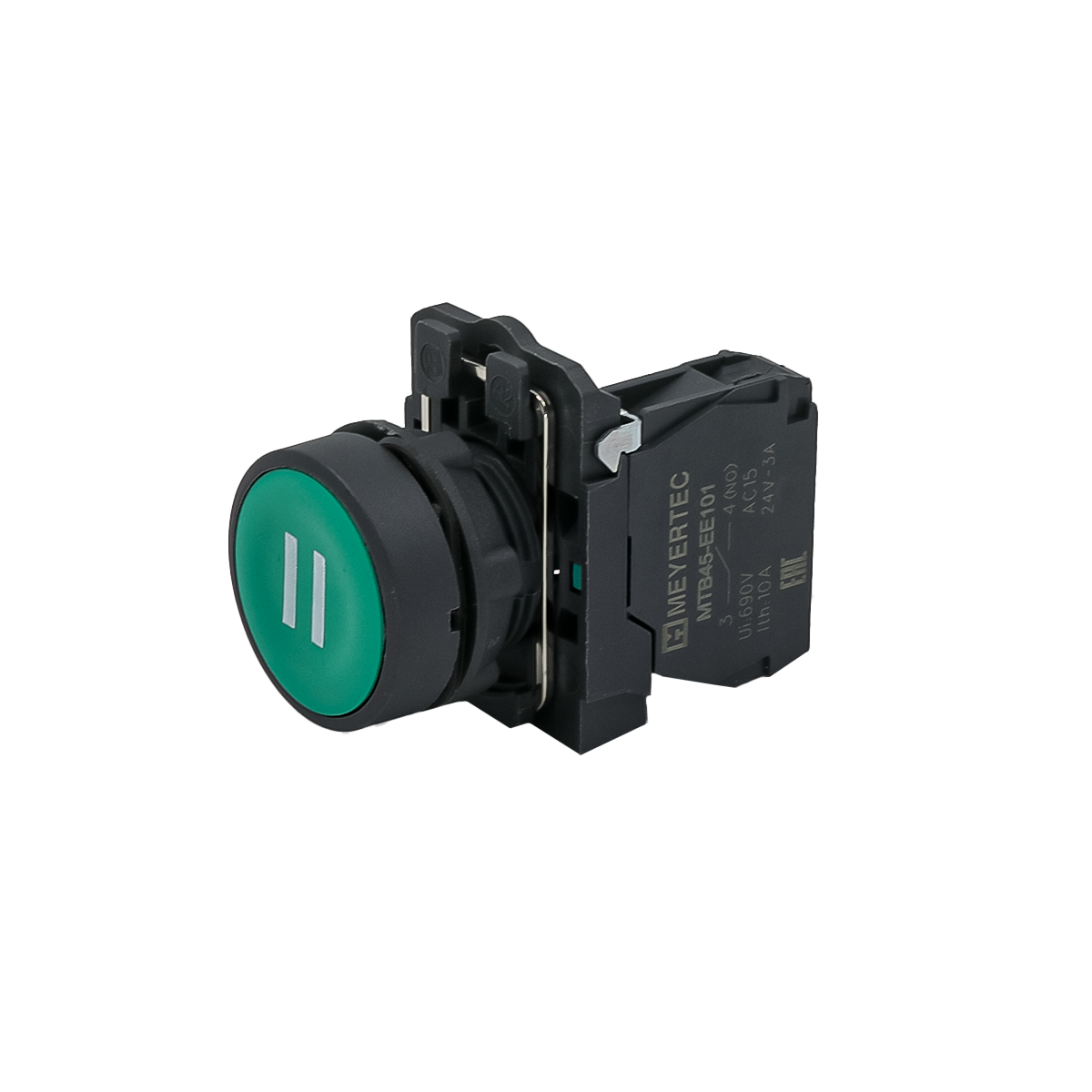 MTB5-AA31541 - Кнопка плоская зеленая, маркировка "II", 1NO, IP65, пластик