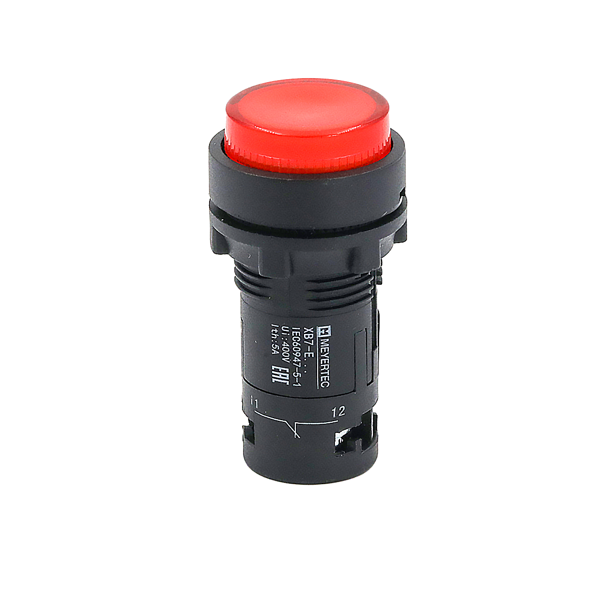 MTB7-EW34621 - Кнопка красная выступающая с подсветкой, 1NС, 24V AC/DC, IP54, пластик