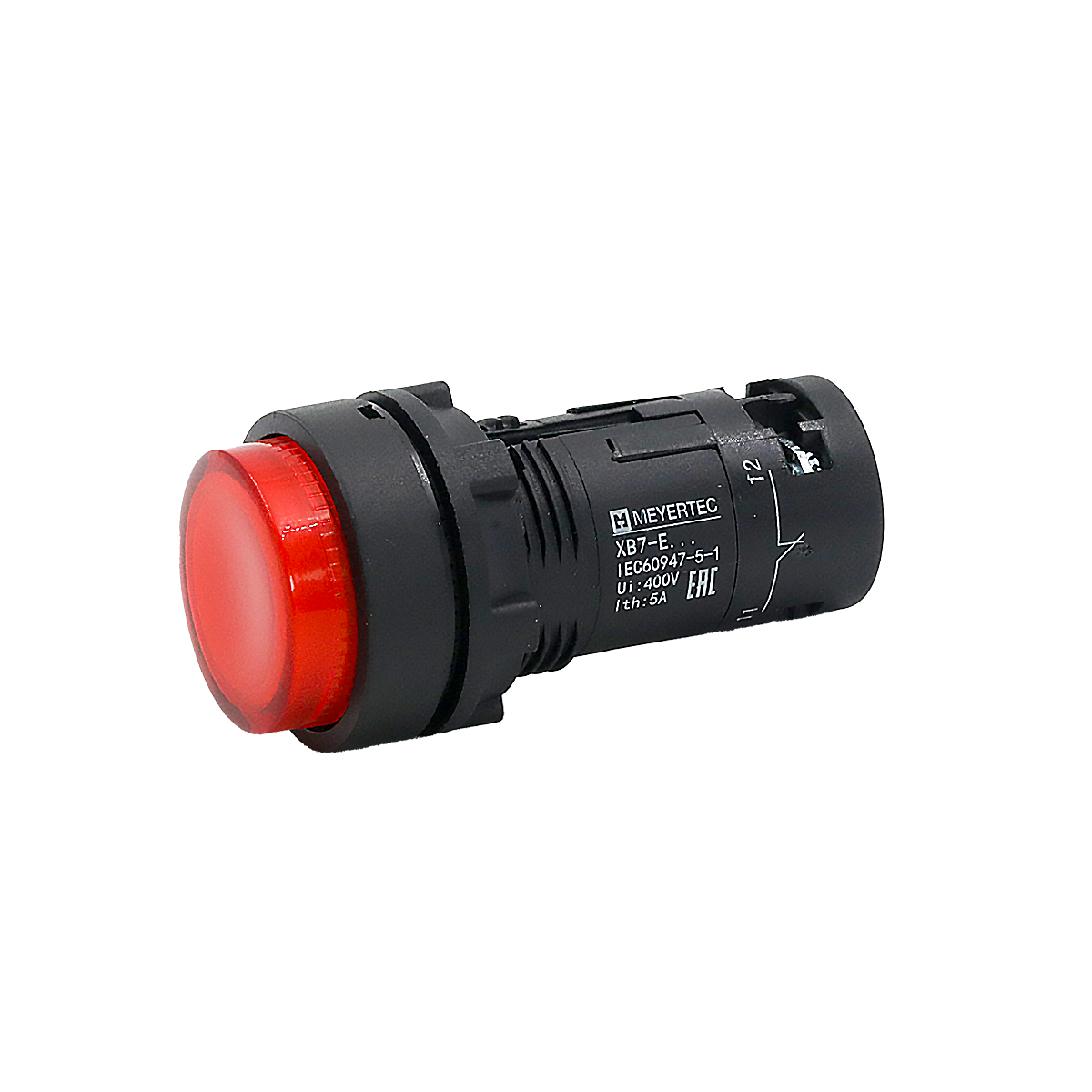 MTB7-EW34621 - Кнопка красная выступающая с подсветкой, 1NС, 24V AC/DC, IP54, пластик