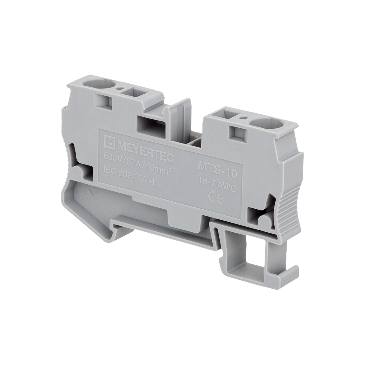 MTS-10 - Клемма пружинная проходная, 10 мм², серая