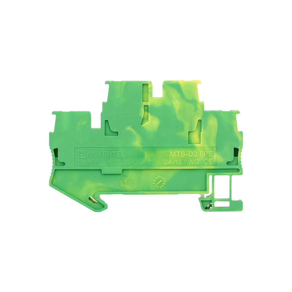 MTS-D2.5PE - Клемма пружинная двухуровневая "Земля", 2.5 мм²