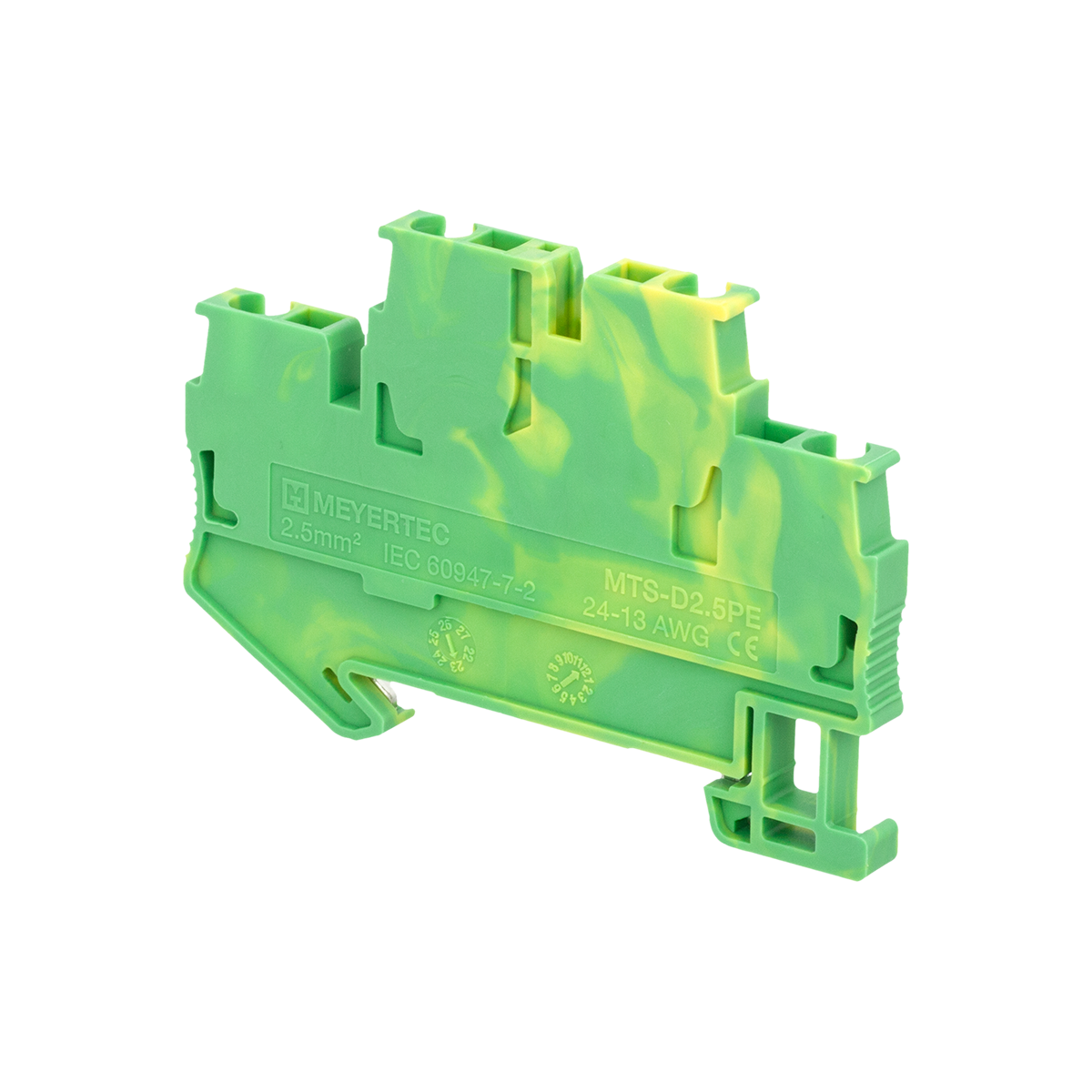 MTS-D2.5PE - Клемма пружинная двухуровневая "Земля", 2.5 мм²
