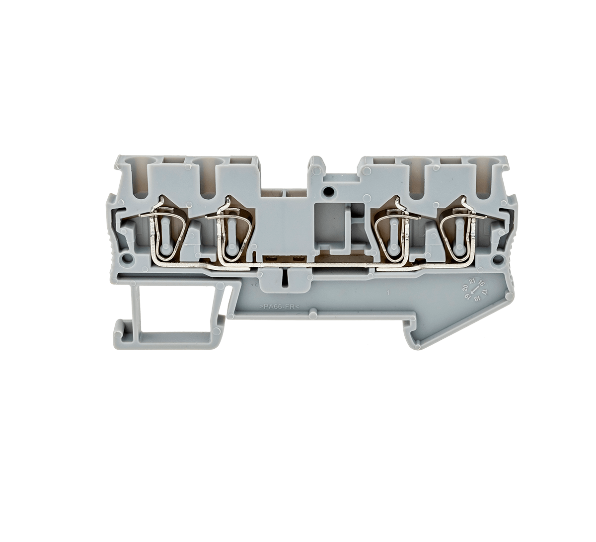 MTS-FO2.5 - Клемма пружинная четырехпроводная, 2.5 мм², серая