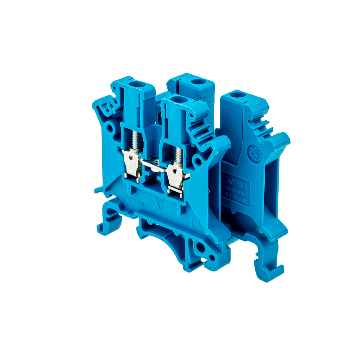 MTU-2.5BL - Клемма винтовая проходная, 2.5 мм², синяя