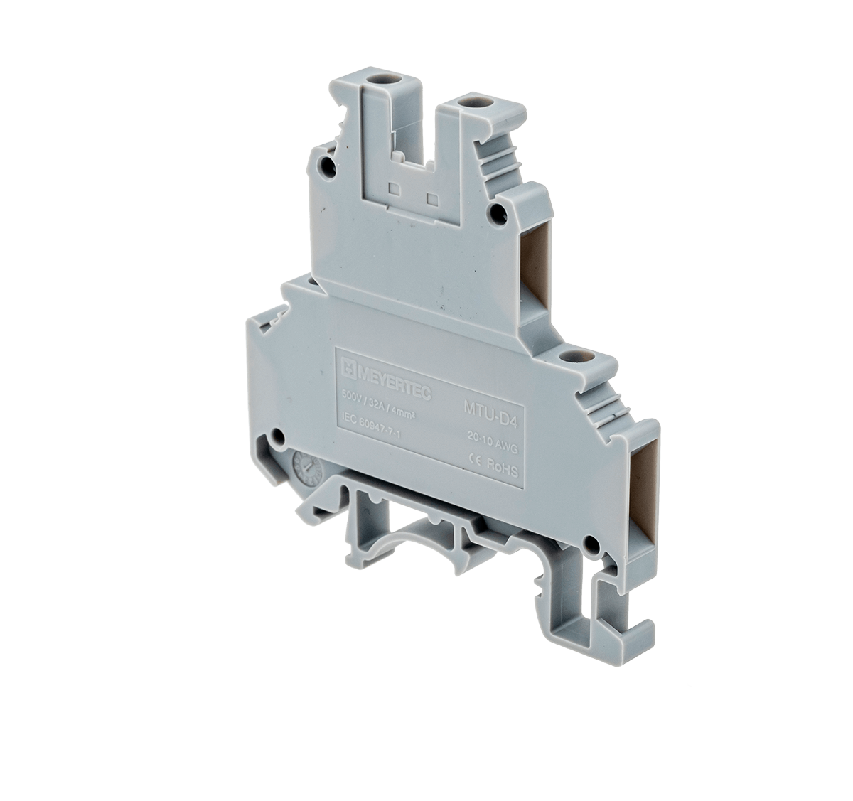 MTU-D4 - Клемма винтовая двухуровневая, 4 мм², серая