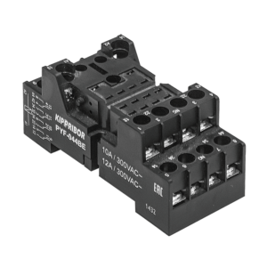 PYF-044BE - Монтажная колодка с винтовыми клеммами для 4-конт. реле серии RP, черная