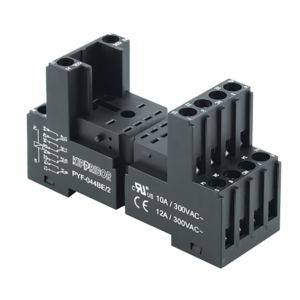 PYF-044BE/2 - 2-ярусная колодка с винтовыми клеммами для 4-конт. реле серии RP, черная